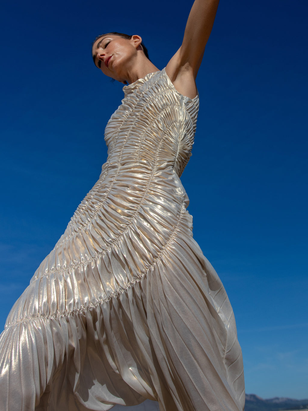 Fossil Dress Floor Length Metallic
