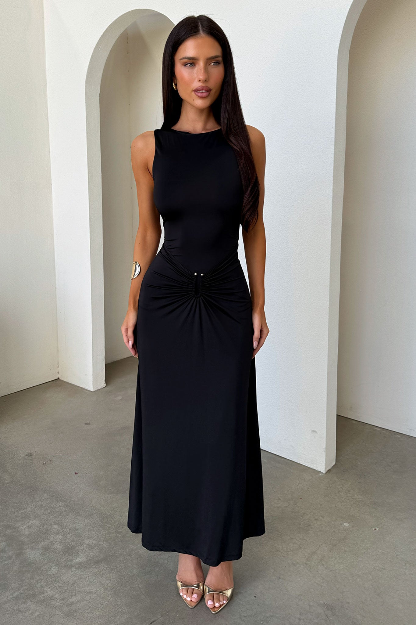 Henrietta Sleeveless Maxi Dress - Black