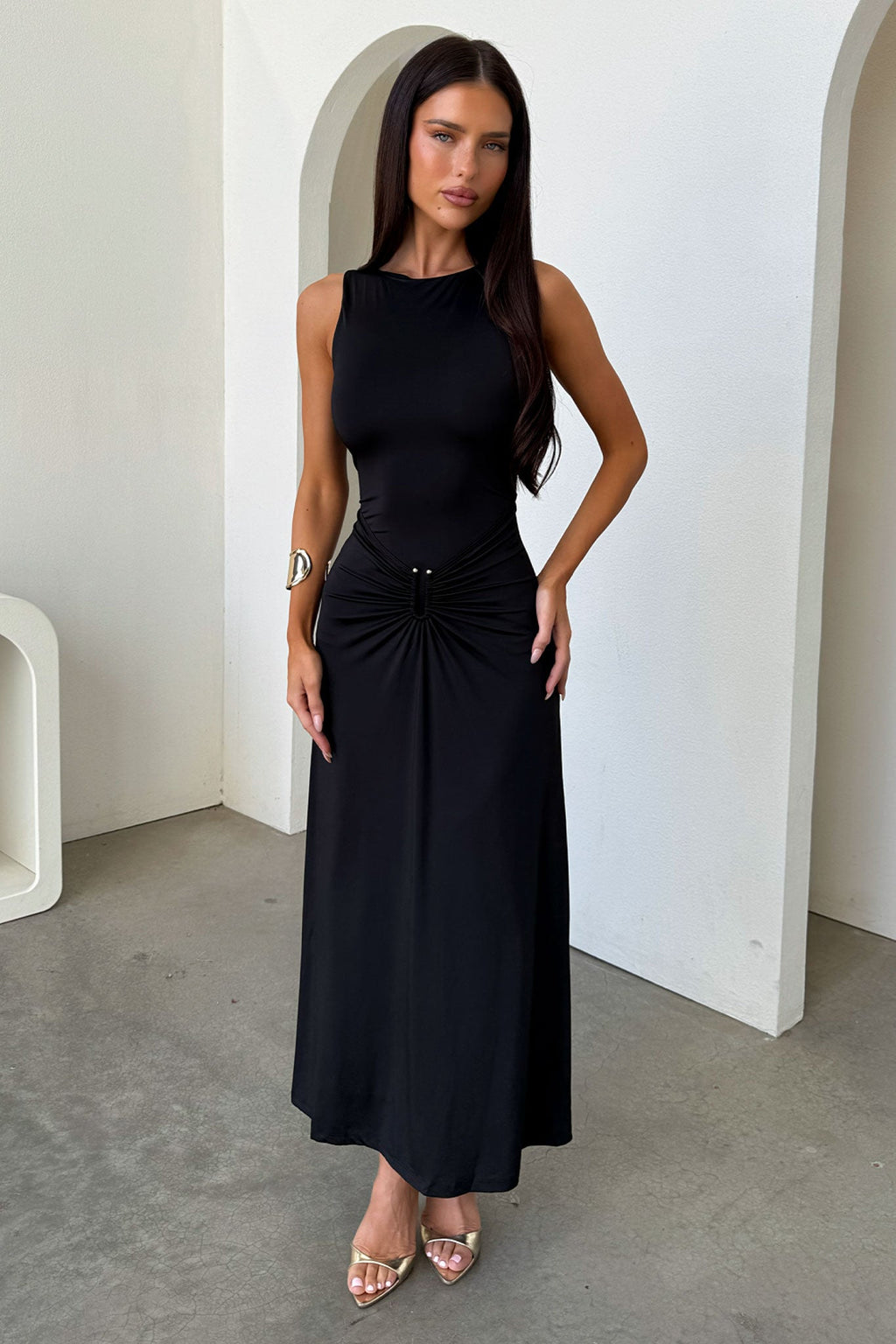 Henrietta Sleeveless Maxi Dress - Black
