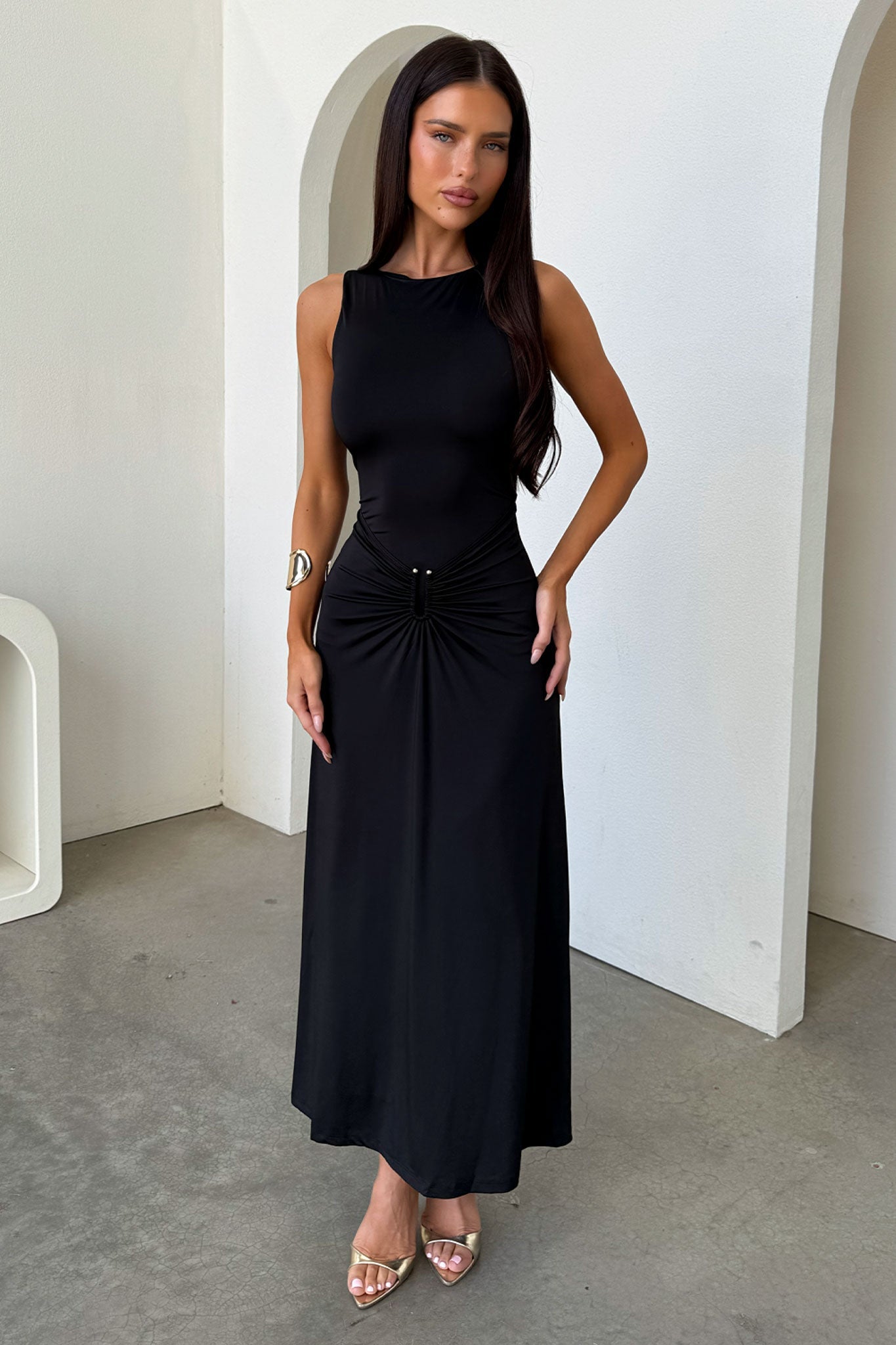 Henrietta Sleeveless Maxi Dress - Black